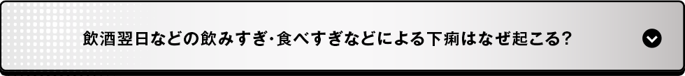 飲酒翌日などの飲みすぎ・食べすぎなどによる下痢はなぜ起こる？